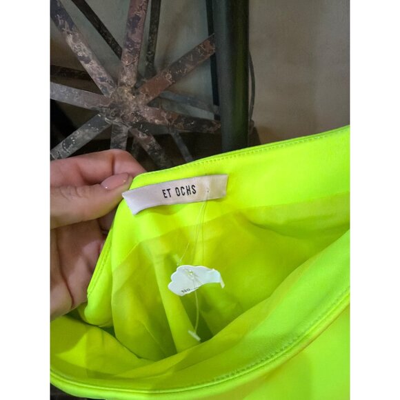 ET OCHS Mia Asymmetric Mini Dress Light Green Womens Size 4 - Picture 7 of 8